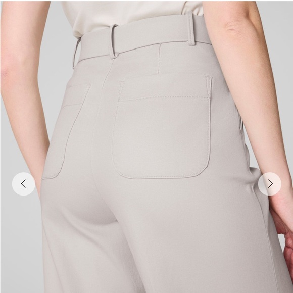 SPANX Stretch Twill Cropped Wide Leg Pants Bone Size XL Petite NWT Supersmooth - Picture 11 of 12